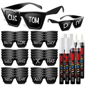 2804 24 Pcs Personalized Sunglasses Bulk Custom Sunglasses with 8 Paint